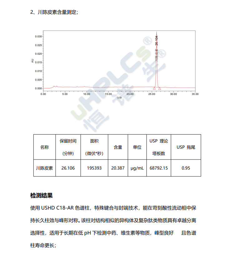 川陈皮素含量测定